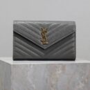 YSL Monogram Plaque Wallet Grey Bag (SCG)