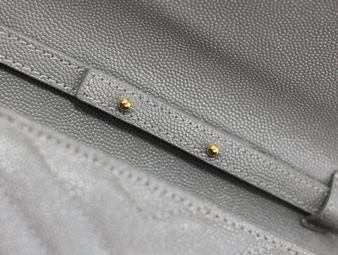 YSL Monogram Plaque Wallet Grey Bag (SCG)