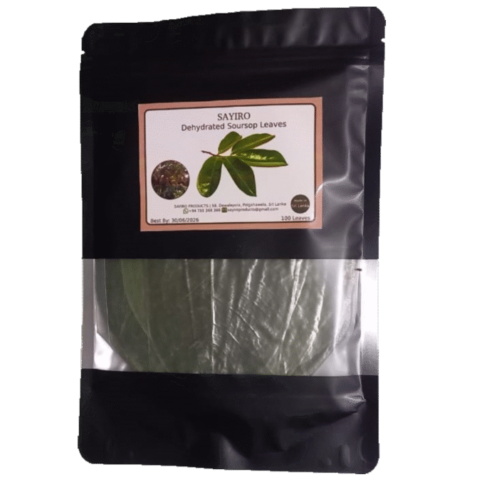 Soursop Leaves Tea Natural Herbal Tea Made in Ceylon – Pack of 100 Leaves