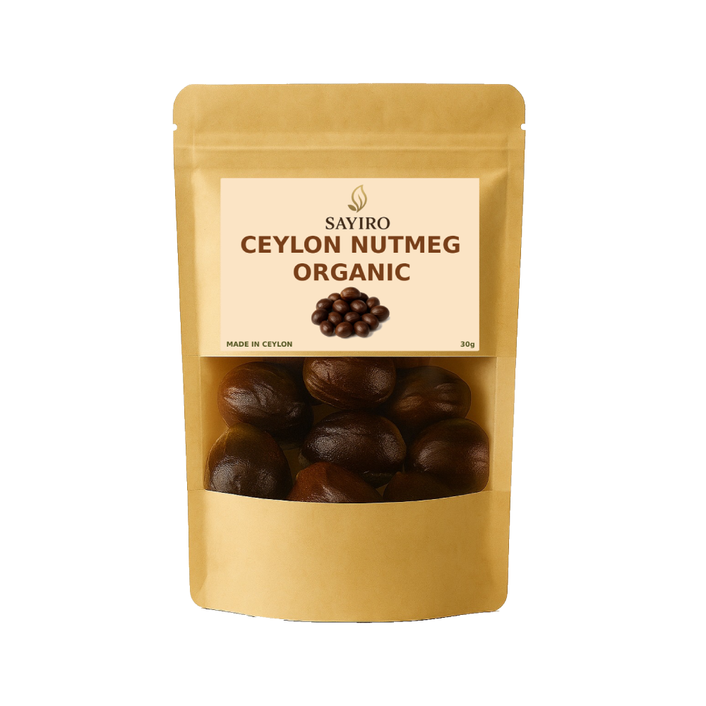 SAYIRO Whole Nutmeg Ceylon Spices Organic Cooking and Cocktail Ingredients 30g