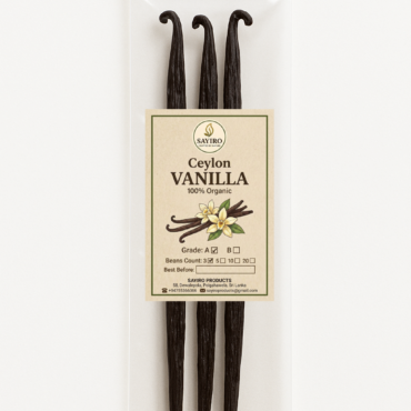 Ceylon Vanilla Beans – 100% Organic Sri Lankan Vanilla Pods | Grade A Gourmet | Rich Aroma for Baking, Desserts & Extract Making